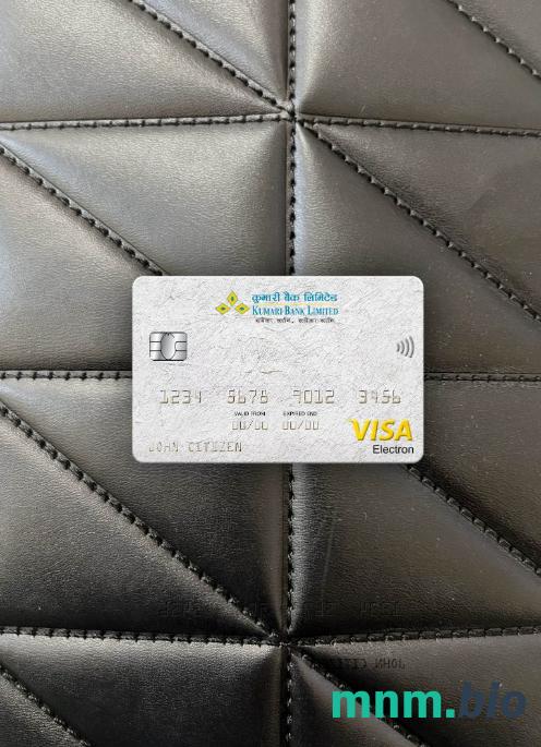 Nepal Kumari bank visa karta elektronowa wygląd fotograficzny skan PSD + zdjęcie